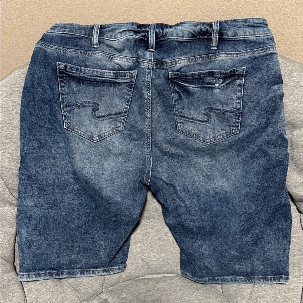 Silver Jeans Distressed Blue Jean Shorts - Picture 5 of 7